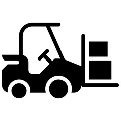 forklift truck solid icon