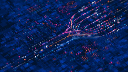 Big data technology Data science analysing artificial intelligence generative AI deep learning...