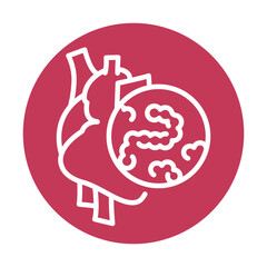 Endocarditis black line icon.