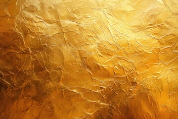Paper Gold. Luxurious Gold Foil Texture Background for Elegant Design with Metallic Glow
