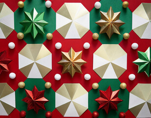 a festive geometric Christmas wallpaper that features a harmonious blend of tradition Background
