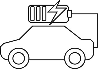 Electric Vehicle Line Icon
