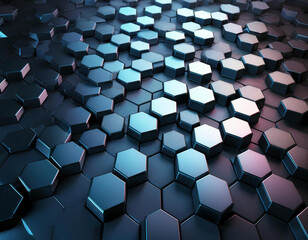 A Futuristic 3D background featuring a pattern of interlocking hexagons