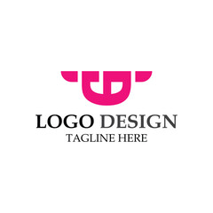 vector design elements for your company logo, pig monogram logo. modern logo design, business corporate template. pig icon.