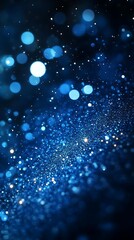 Abstract Background With Blue Glitter Bokeh Lights