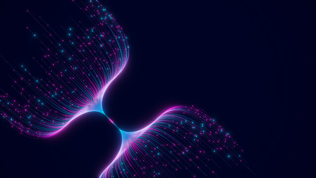 Big data artificial intelligence machine learning neural network flow complex information science innovation technology data analysis visualization cyberspace future. 3d rendering.