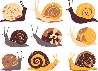 Set snails. Hand drawn vector illustration  © Михаил Н