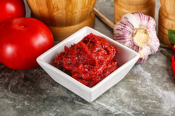 Natural organic red tomato paste