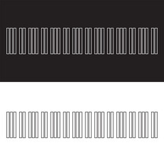 piano keys Isolated on white and black background. Vector illustration EPS 10