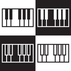 piano keys Isolated on white and black background. Vector illustration EPS 10