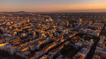 Fototapeta premium High angle view of Belgrade, capital of Serbia.