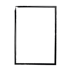 Grunge texture frame border shape icon, vertical rectangle decorative vintage border doodle element for simple banner design in vector illustration