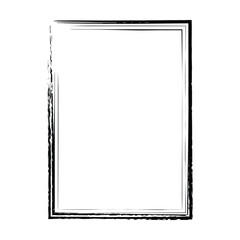 Grunge texture frame border shape icon, vertical rectangle decorative vintage border doodle element for simple banner design in vector illustration