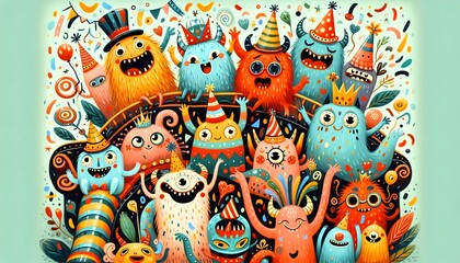 Monstruos de Fiesta: Celebración de Criaturas Fantásticas