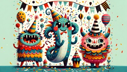 Monstruos de Fiesta: Celebración de Criaturas Fantásticas