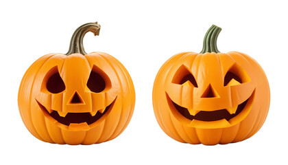 3d rendering halloween pumpkins isolated on transparent background, PNG file add