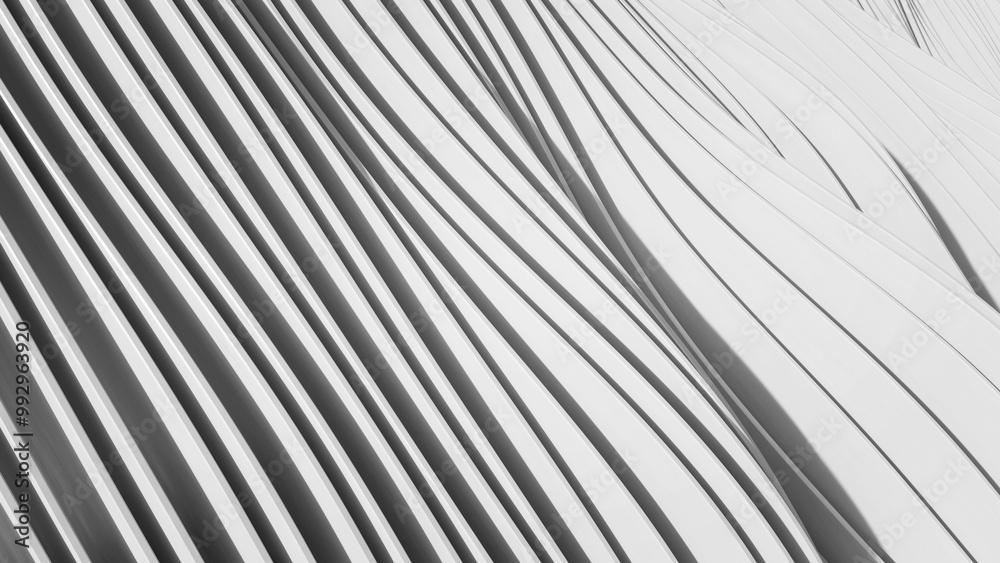 Poster 3d abstract render of concrete parametric pattern. wavy background