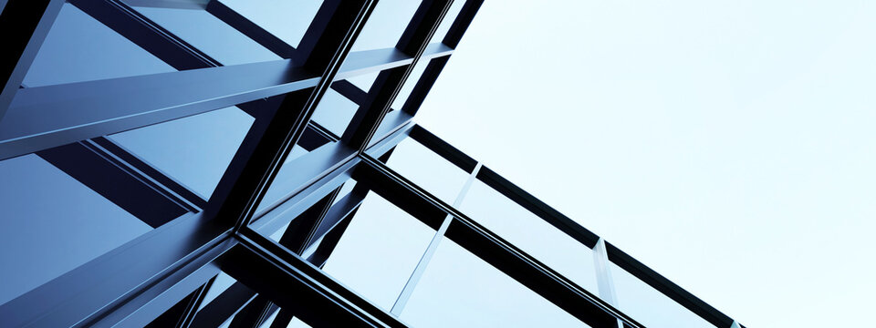 Skyscraper corporate office building with glass window, 3d rendering of modern architecture