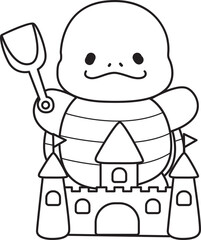 Free printable cute turtle for kindergarten.
Preschool outline printable education turtle animal.