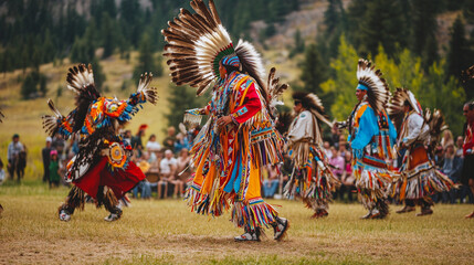 Vibrant Native American Powwow: Dancers, Drummers, and Cultural Celebration
