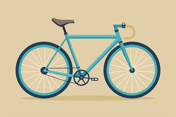 This illustration features a semi-flat bicycle design, highlighting its customizable elements and vibrant colors, Customizable semi-flat bicycle illustration.