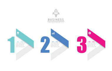Vector infographic business presentation template with circular interconnection with 3 options.