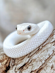 Fototapeta premium 巳年の年賀状背景／神様のような白蛇 Generative AI