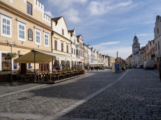 Obraz premium Original houses on the historic Třeboň Square, Czech Republic