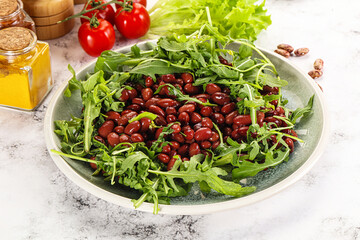 Red canned beans with arugula