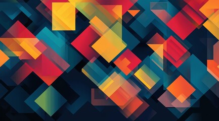 Colorful abstract geometric pattern with overlapping shapes in vibrant hues