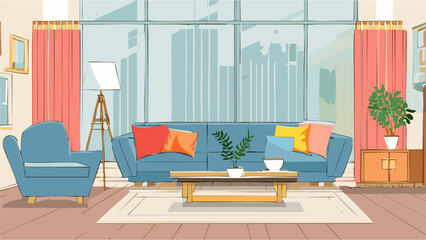 Living room in the big city