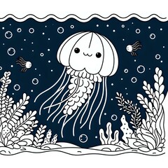 Fototapeta premium Serene Marine Life and sea 
