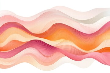 Abstract Wavy Pattern in Pink, Orange, and White
