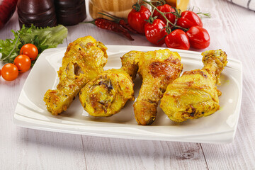 Roasted Chicken leg drumsticks with curry sauce