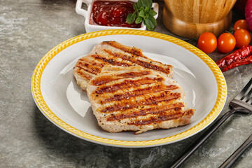 Tasty grilled pork meat steak