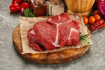 Raw beef meat piece for cooking