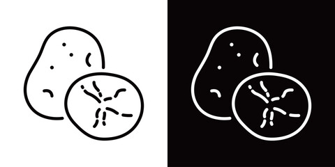 ジャガイモの断面のシンプルなラインアイコン