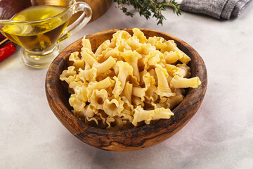 Raw dry Italian pasta - campanelle