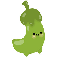 Cute kawaii chili cartoon character