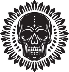 Skull Silhouette: Gothic Icon, Halloween Symbol, Death Concept, Spooky Design, Flat Vector Illustration, Crossbones and Skull vector icon set. Cartoon crossbones and skull icons.