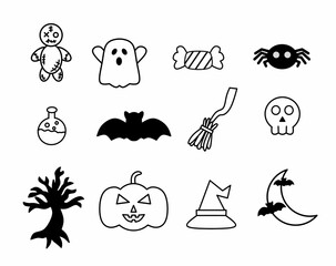 halloween icons set