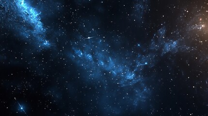 Naklejka premium A vast expanse of starry outer space stretches across the scene, with countless stars twinkling like tiny diamonds against the infinite darkness. 