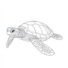 Fototapeta premium Sea Turtle Outline.