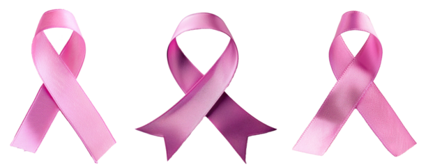 pink ribbon bow collection isolated on white background