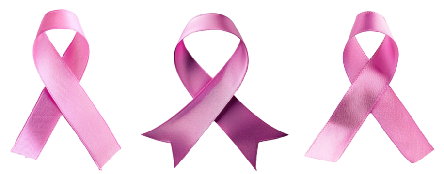 pink ribbon bow collection isolated on white background