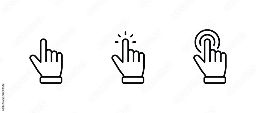 Poster hand pointer icons. pointer click icon vector