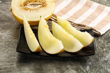 Sweet juicy ripe melon slices
