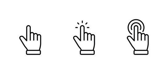 Fototapeta premium Hand pointer icons. Pointer click icon vector