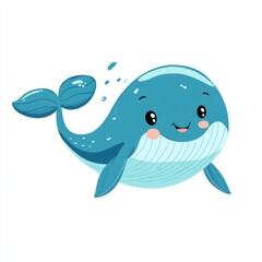 Obraz premium Cute Whale Cartoon.