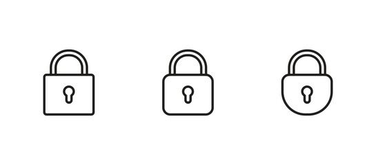 Lock icon set. Padlock icon vector